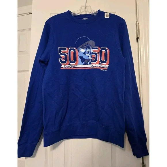 Shohei Ohtani LA Dodgers 50/50 Club Mens Size Small Pullover Sweatshirt Blue - Picture 2 of 13